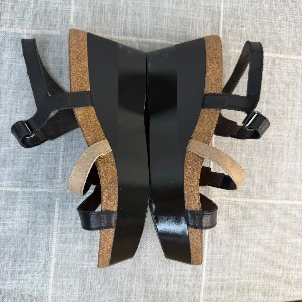 Naot Women's 7 Canaan Size 38 Wedge Strappy Sandal Cork Leather Arch Support